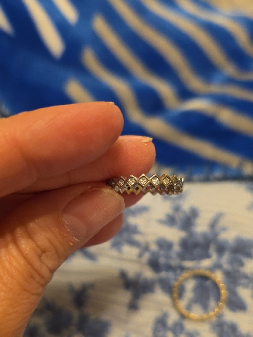 Pandora Size 52 Sterling-Style Silver Diamond-Shape Stack Ring - Picture 4 of 4